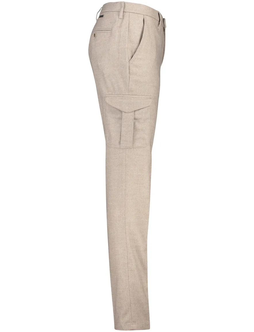 katoenen broek Alberto beige effen