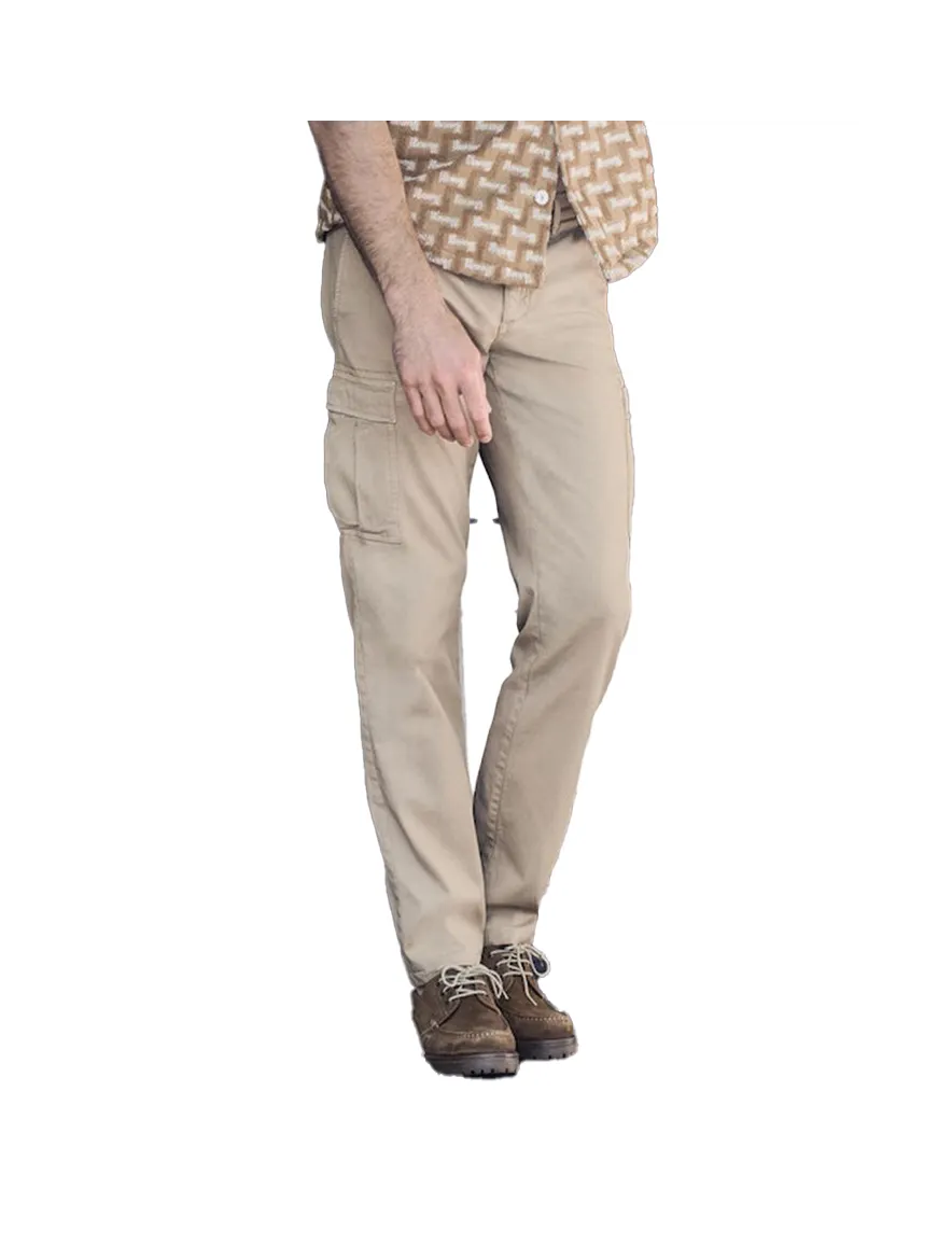 katoenen broek Alberto beige effen