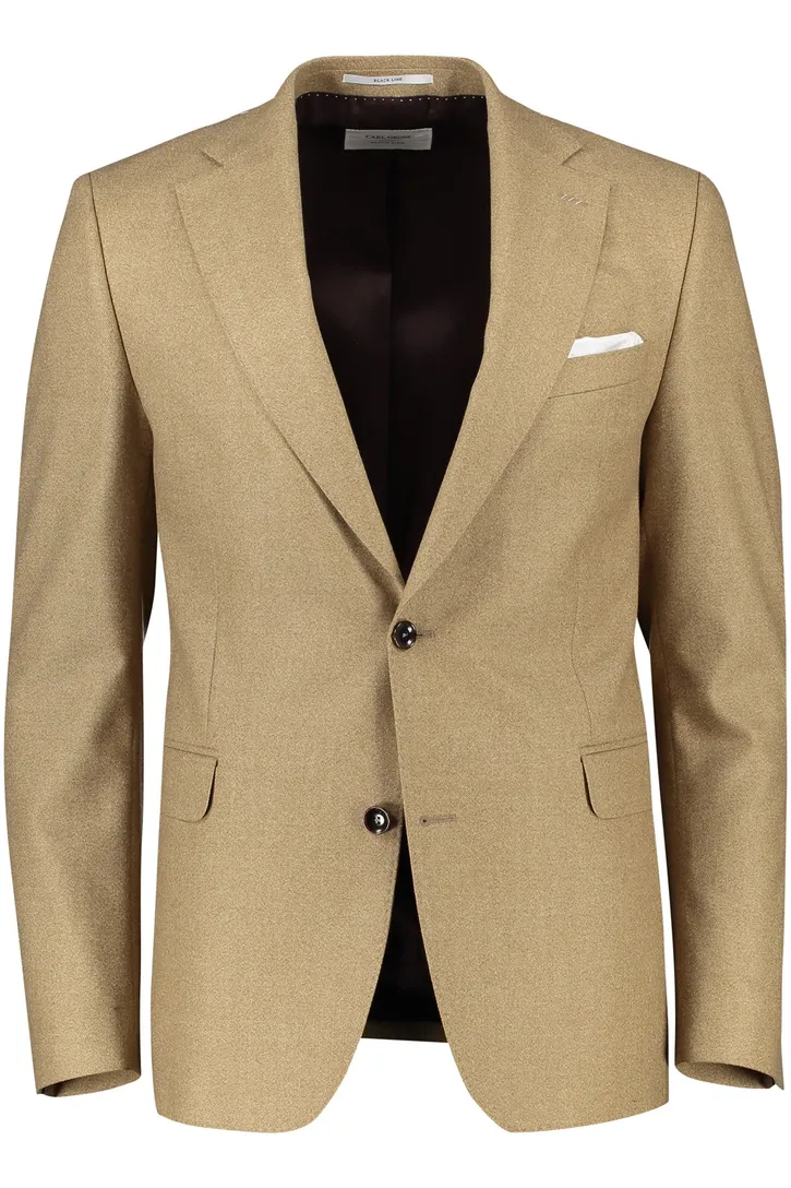 Carl Gross colbert merinowol normale fit beige effen
