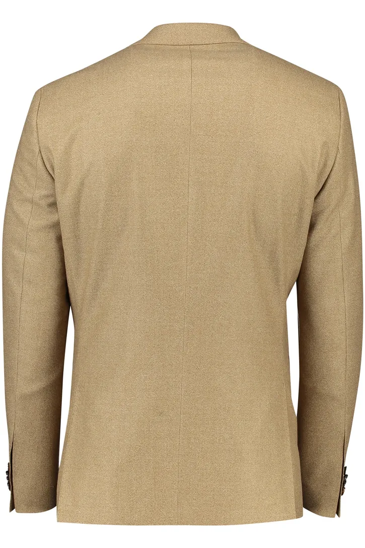 Carl Gross colbert merinowol normale fit beige effen