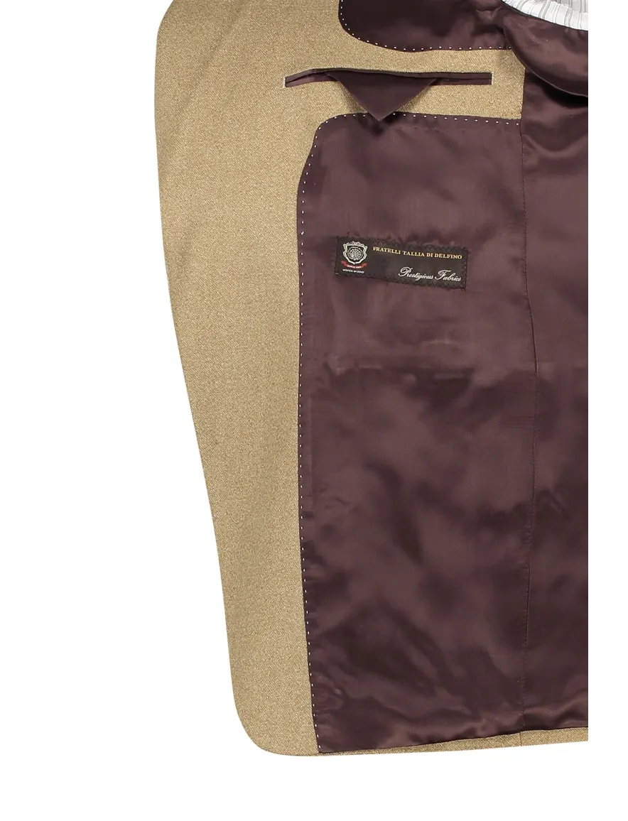 colbert Carl Gross merinowol normale fit beige effen