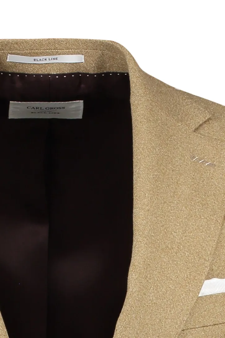 Carl Gross colbert merinowol normale fit beige effen