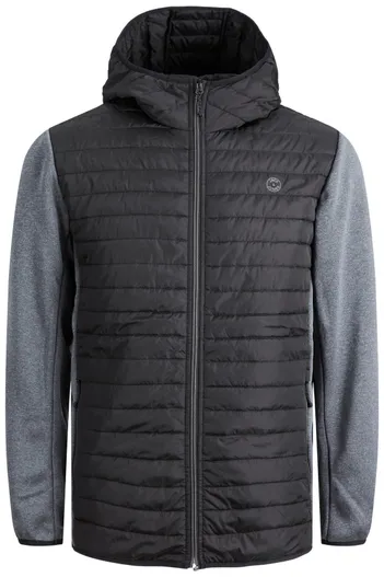 Jack & Jones Tussenjas Jack & Jones Plus Size grijs effen rits normale fit