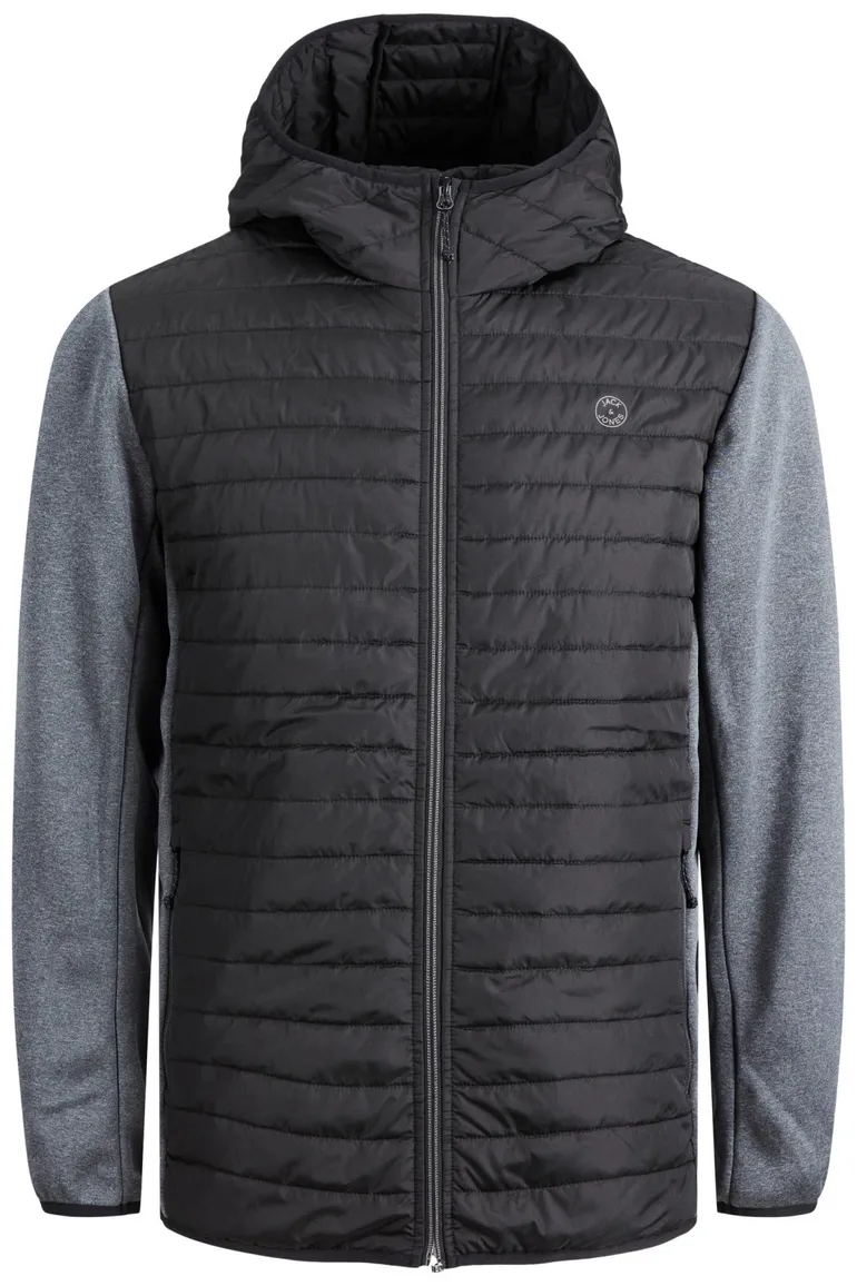 Tussenjas Jack & Jones Plus Size grijs effen rits normale fit