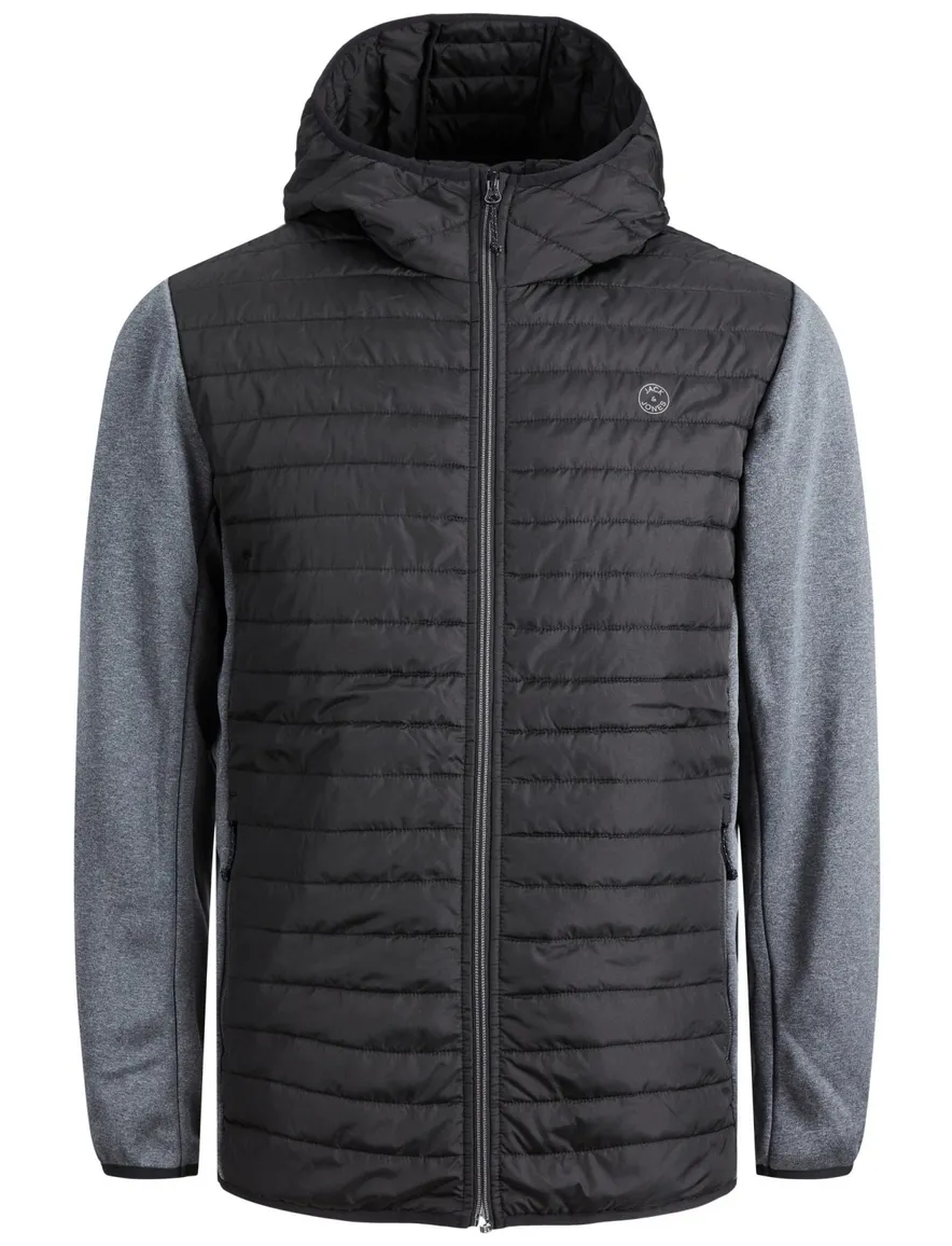 Tussenjas Jack & Jones Plus Size grijs effen rits normale fit