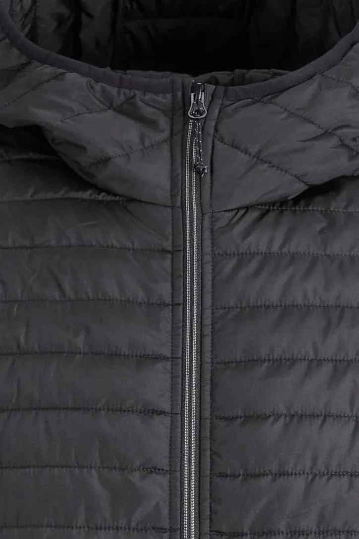 Jack & Jones Plus Size tussenjas zwart grijs effen rits normale fit