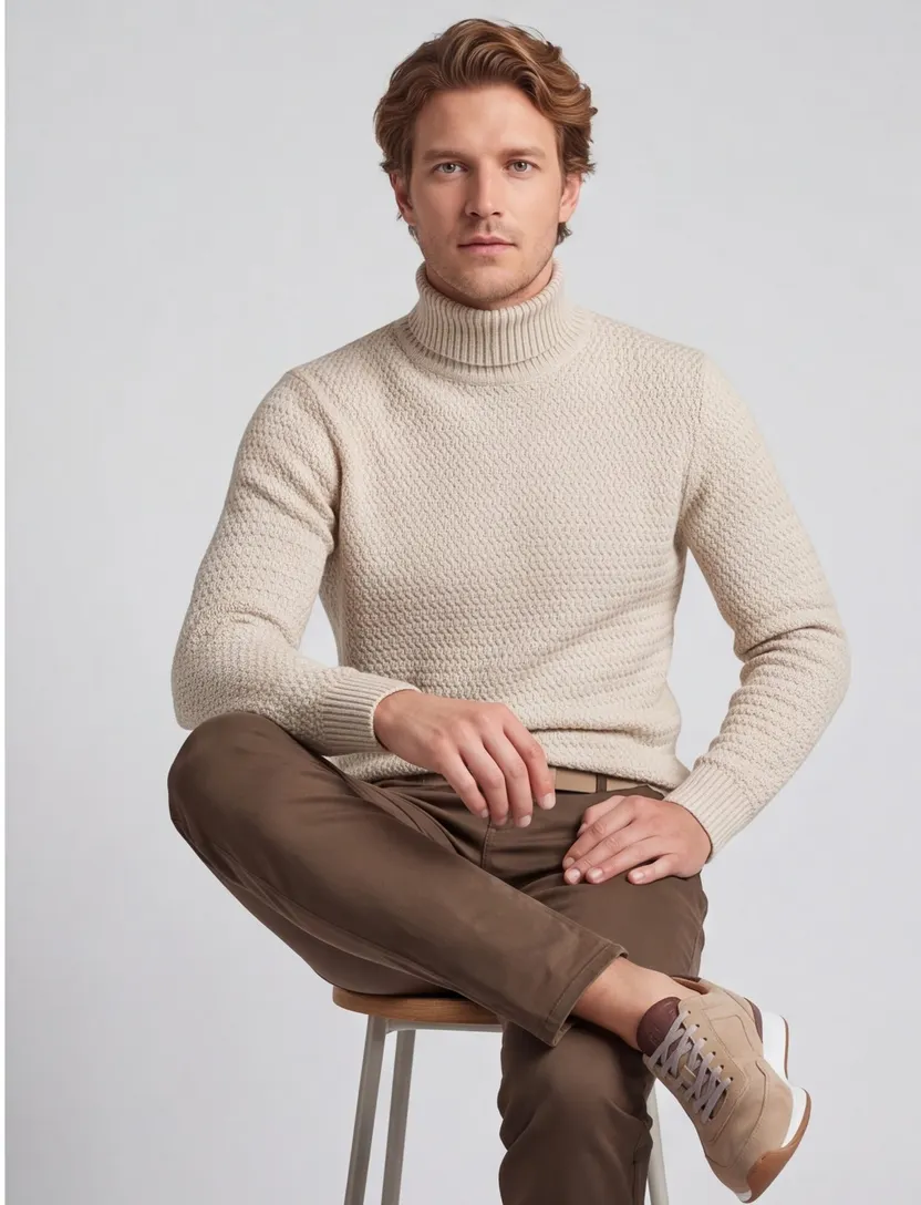 Thomas Maine coltrui beige effen merinowol
