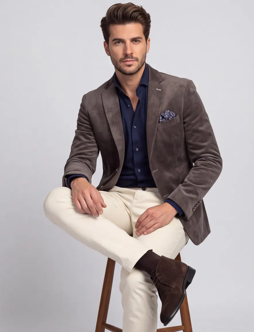 colbert Portofino normale fit bruin effen