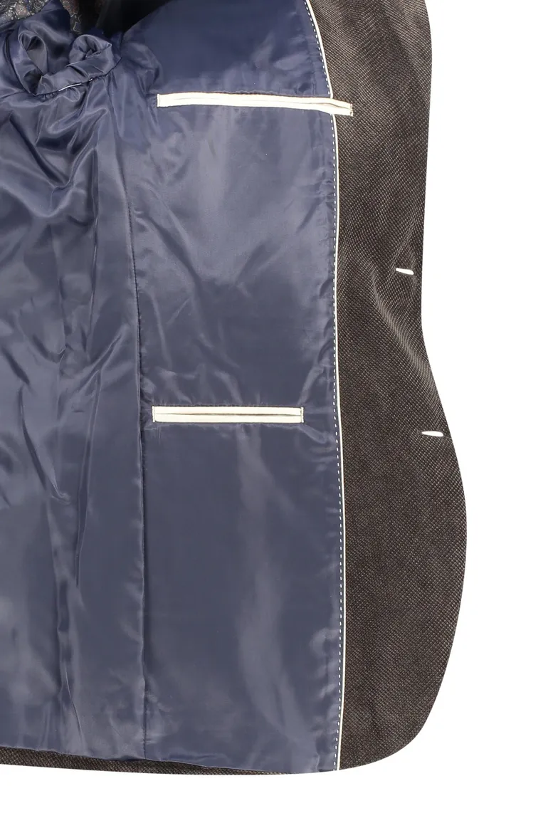 colbert Portofino normale fit bruin effen