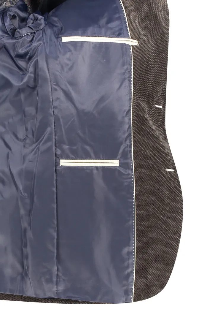 Portofino colbert normale fit bruin effen