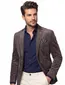 Portofino colbert normale fit bruin effen