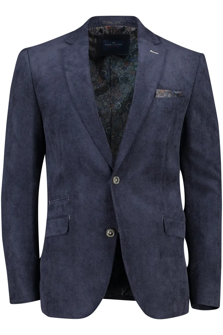 Colbert donkerblauw Portofino effen normale fit