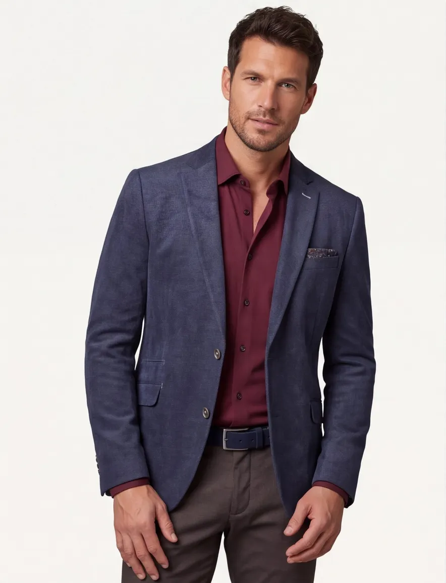 colbert Portofino normale fit donkerblauw effen