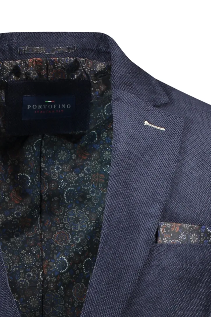 Portofino colbert normale fit donkerblauw effen