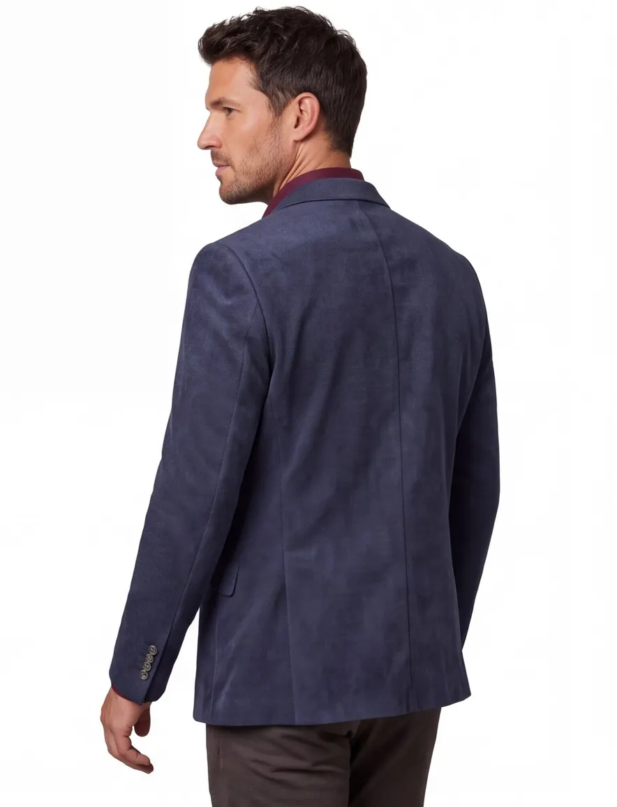 colbert Portofino normale fit donkerblauw effen