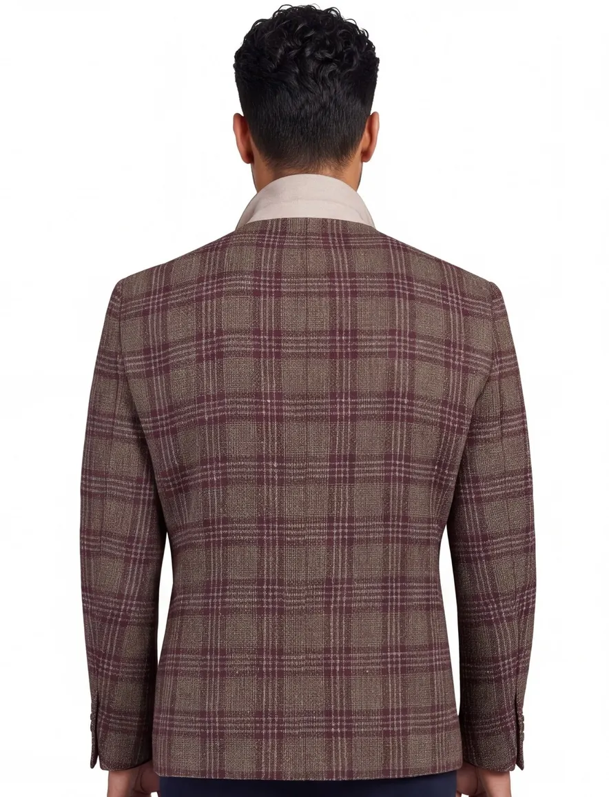 colbert Portofino normale fit bruin geruit