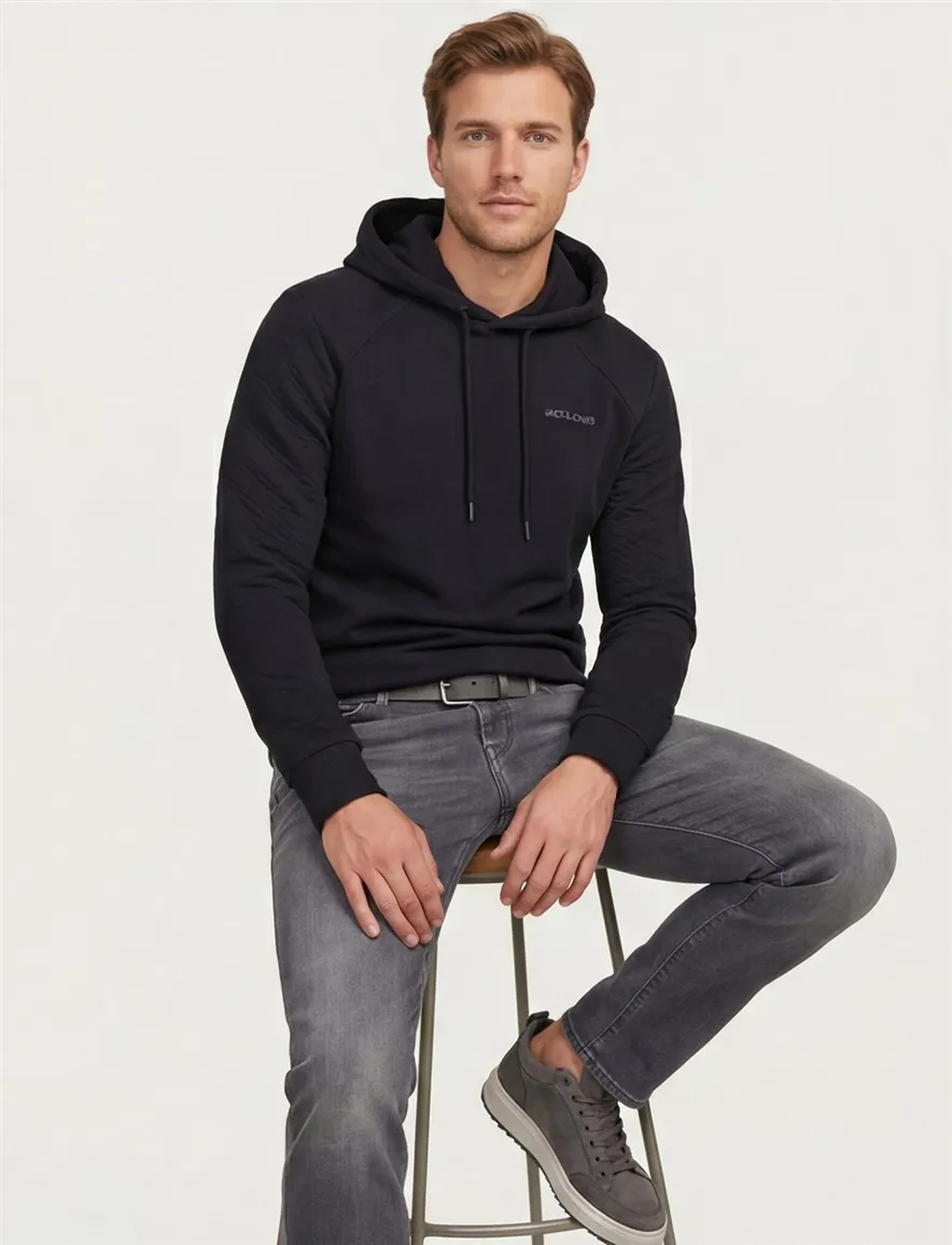 Hoodie Plus Size Jack & jones zwart met capuchon