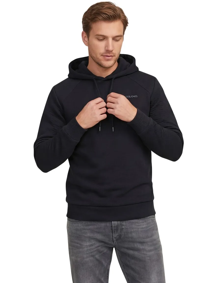 Hoodie Plus Size Jack & jones zwart met capuchon