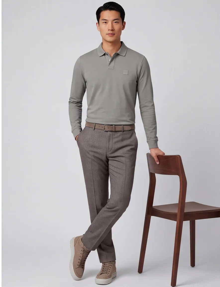 Portofino pantalon mix en match bruin gemêleerd