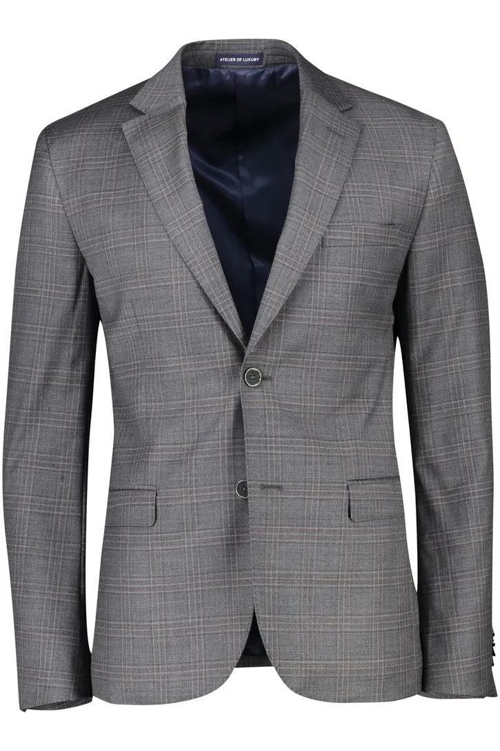 Normale fit Scotland Blue colbert mix & match antraciet ruit