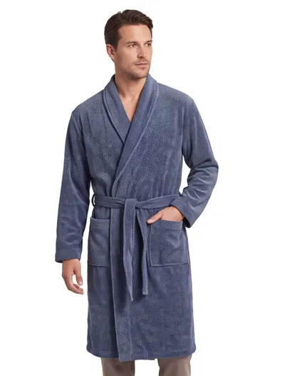 Cawö Cawö badjassen donkerblauw geprint