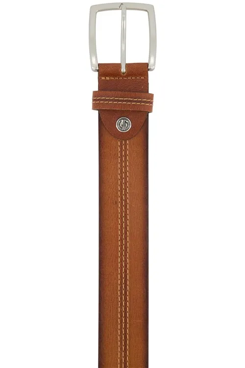 Lindenmann riem bruin effen leer