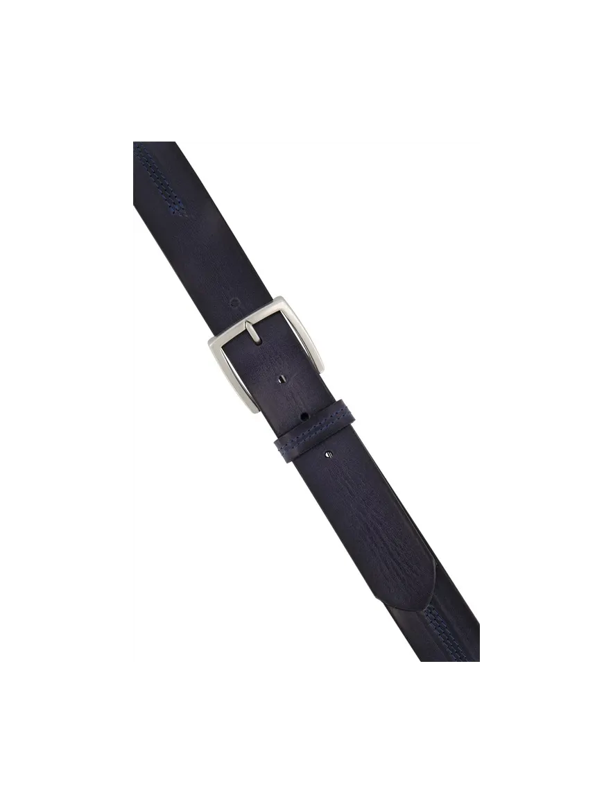 Lindenmann riem donkerblauw leer