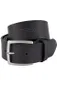 Lindenmann riem zwart effen met detail leer