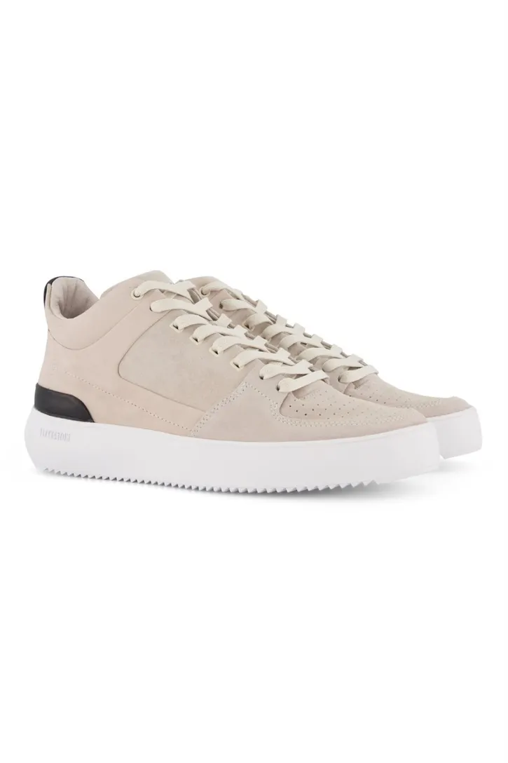 Blackstone sneakers beige effen leer hoog