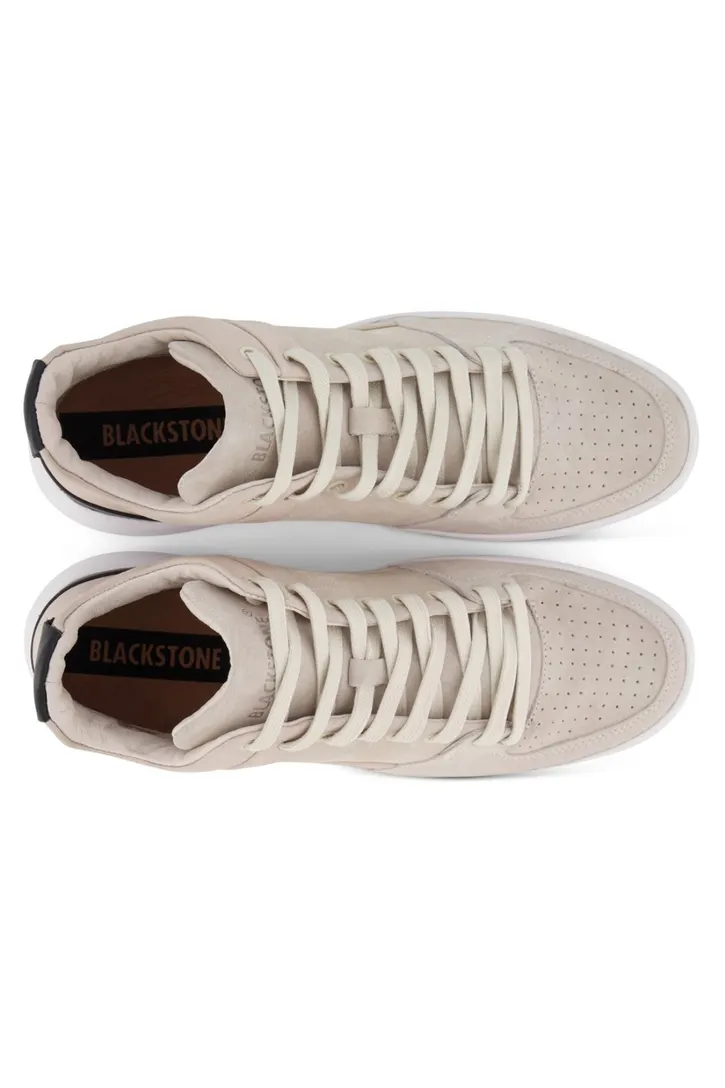 Blackstone sneakers beige effen leer hoog
