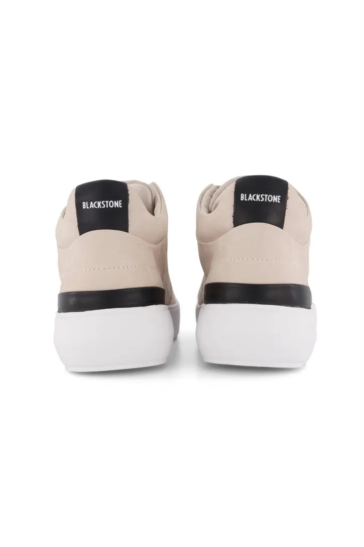 Blackstone sneakers beige effen leer hoog