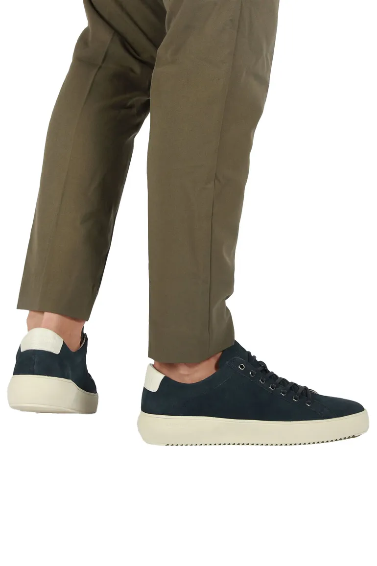 sneakers Blackstone effen leer blauw