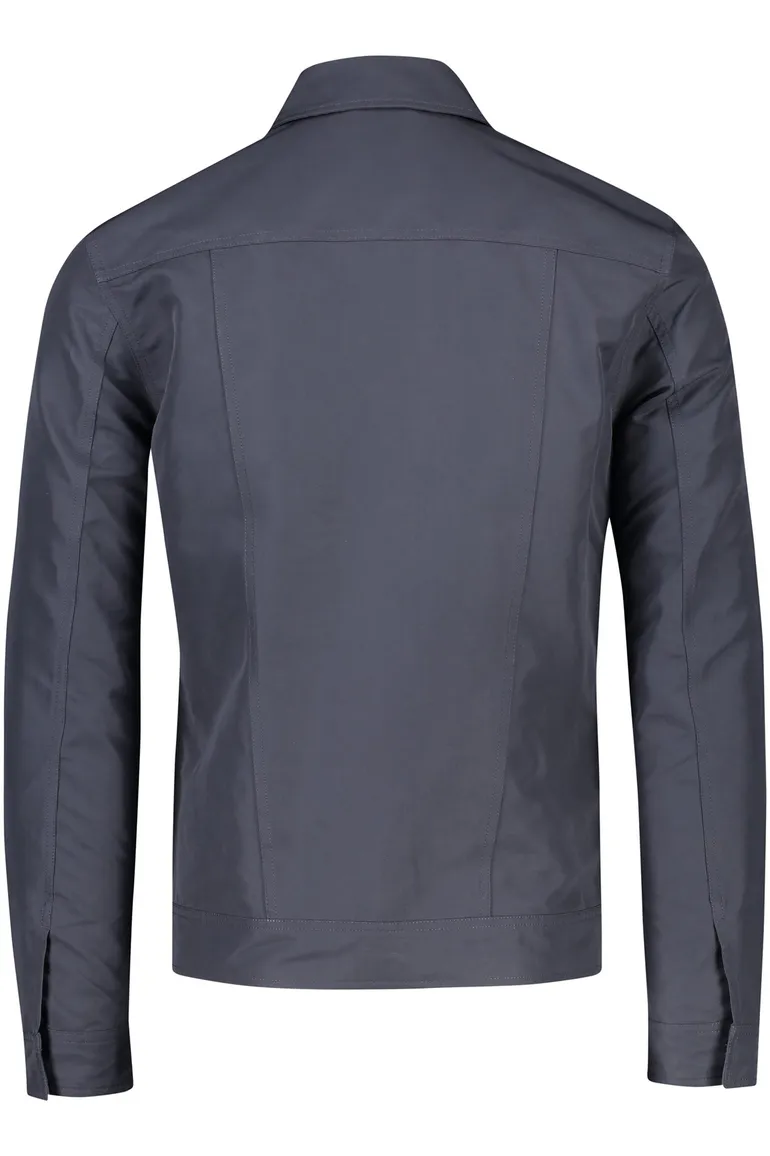 Elvine zomerjas donkerblauw effen rits normale fit twee borstzakken