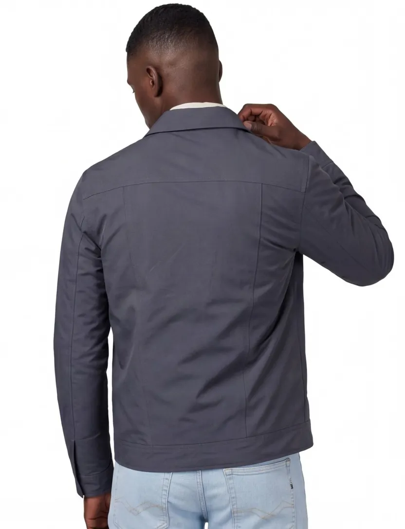 Elvine zomerjas navy normale fit effen rits borstzakken
