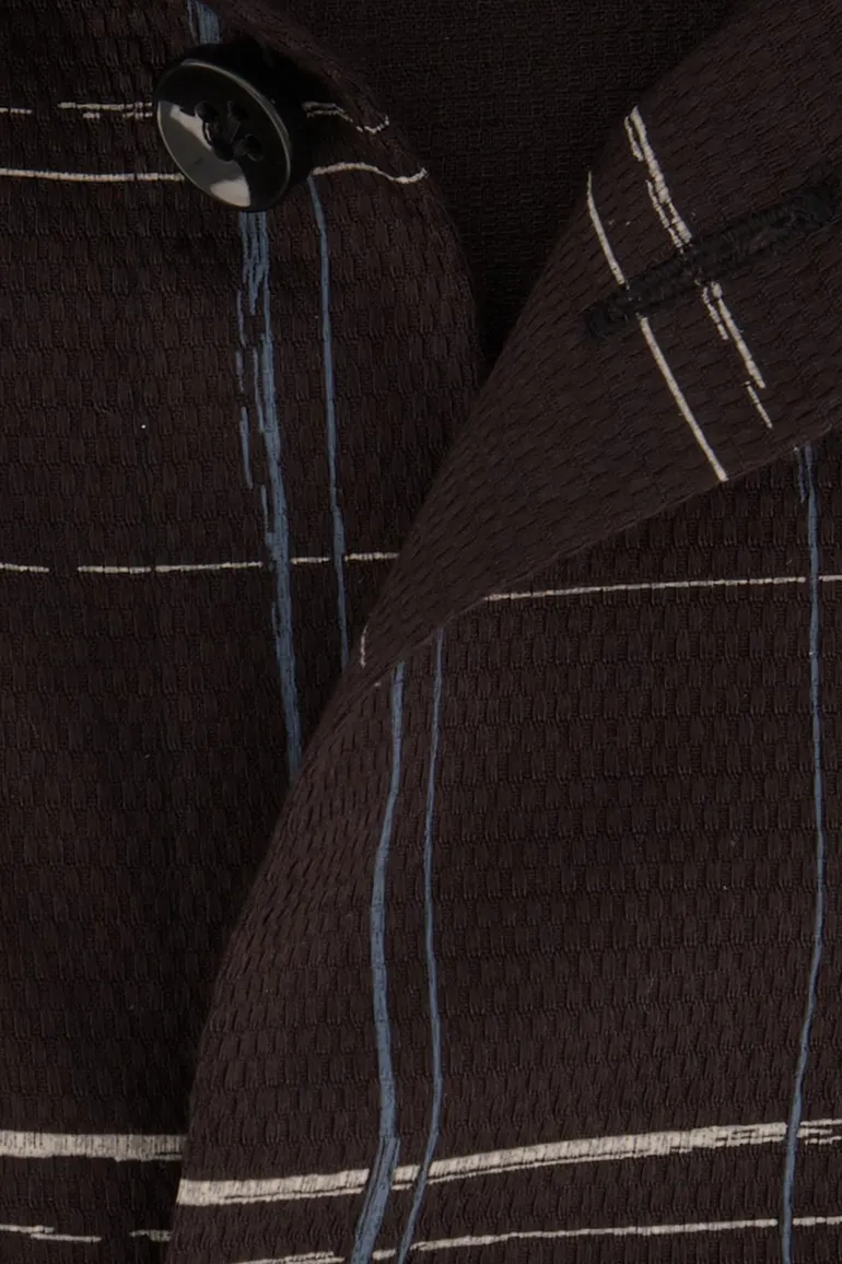 John Miller casual overhemd slim fit zwart geruit katoen