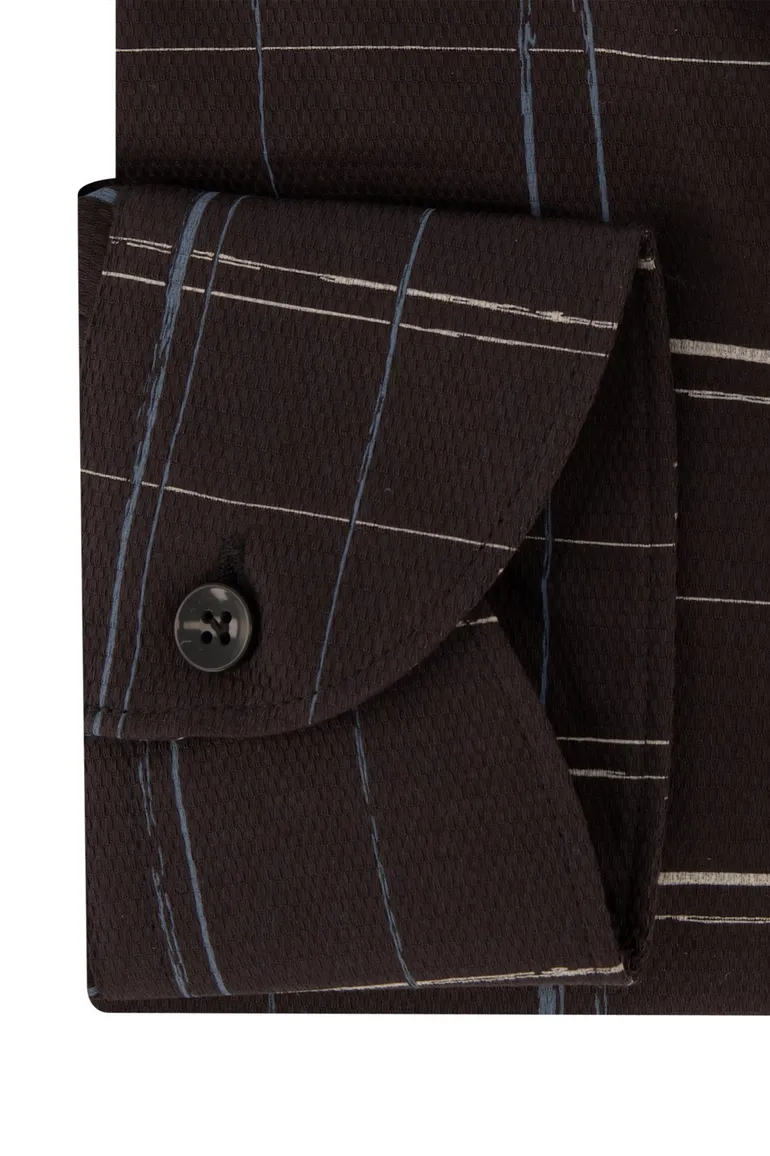 John Miller casual overhemd slim fit zwart geruit katoen