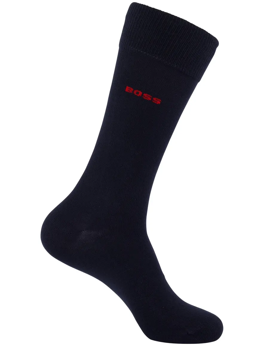 Boss sokken giftbox 3-pack rood & donkerblauw katoen