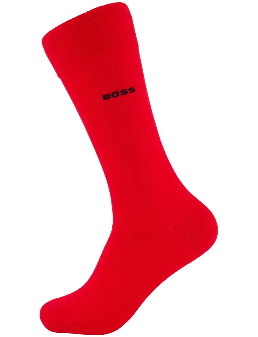 Boss sokken giftbox 3-pack rood & donkerblauw katoen