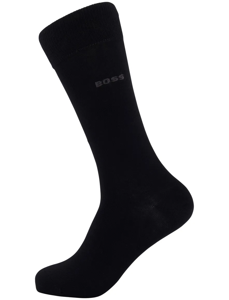 BOSS Black sokken 3-pack giftbox zwart, grijs en donkerblauw effen