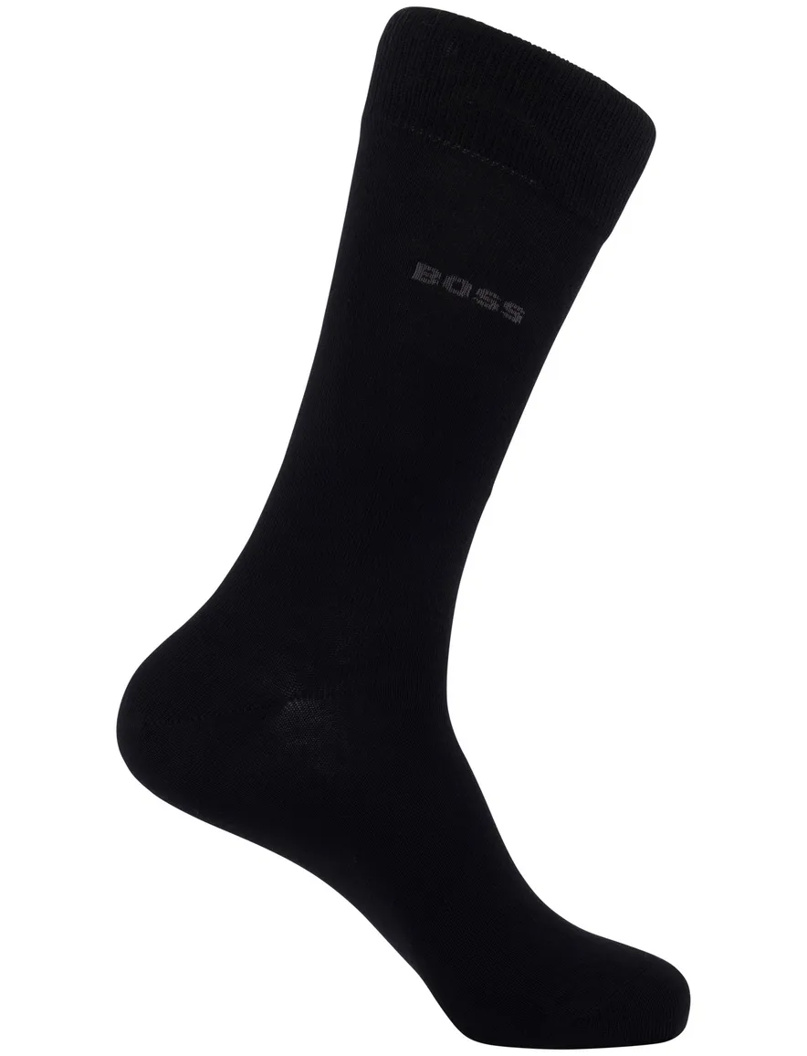 BOSS Black sokken 3-pack giftbox zwart, grijs en donkerblauw effen