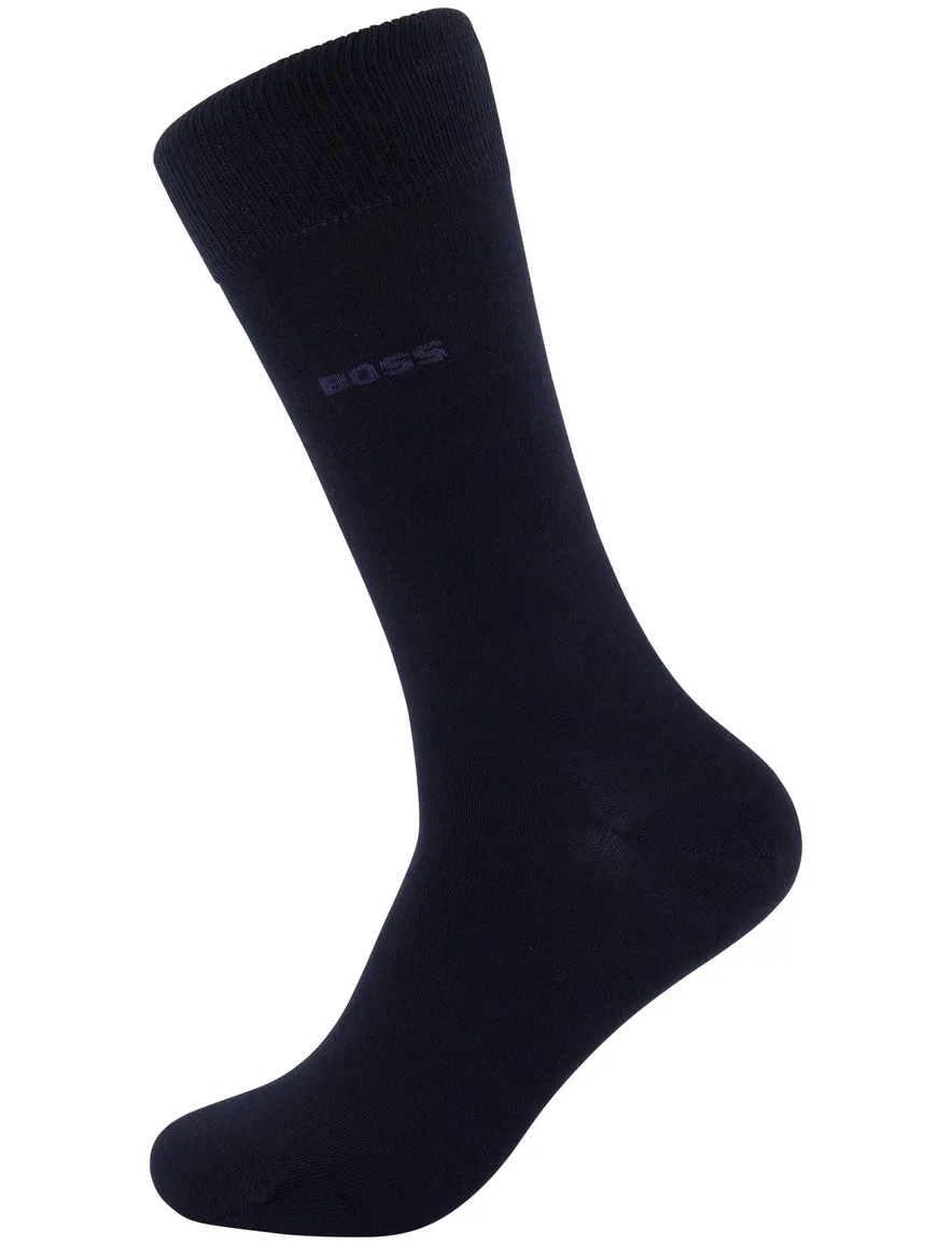 BOSS Black sokken 3-pack giftbox zwart, grijs en donkerblauw effen