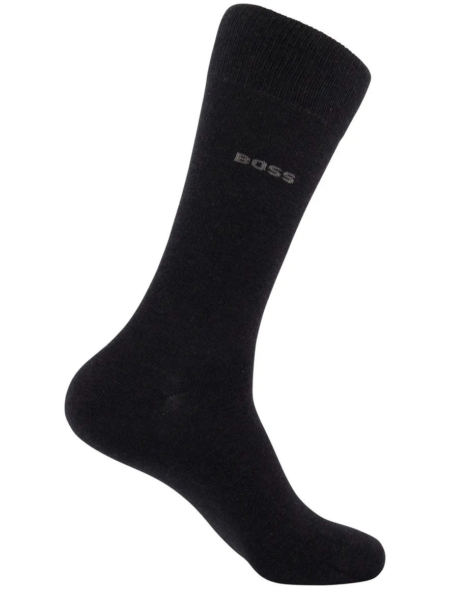 BOSS Black sokken 3-pack giftbox zwart, grijs en donkerblauw effen