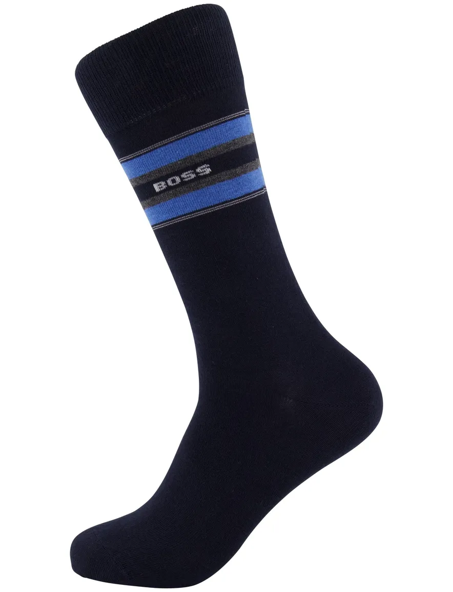 Boss giftbox sokken 6-pack blauw-grijs-mix