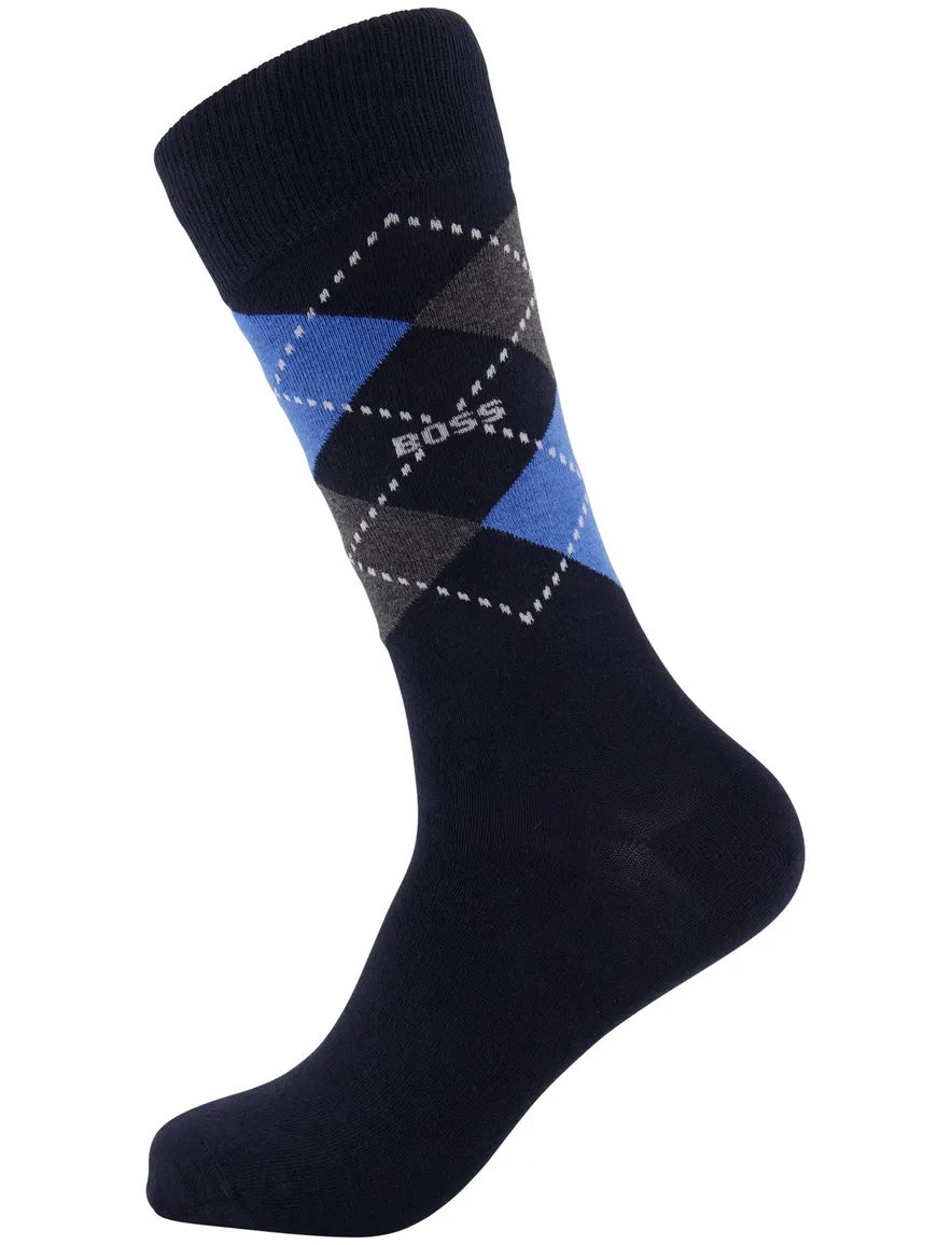 Boss giftbox sokken 6-pack blauw-grijs-mix