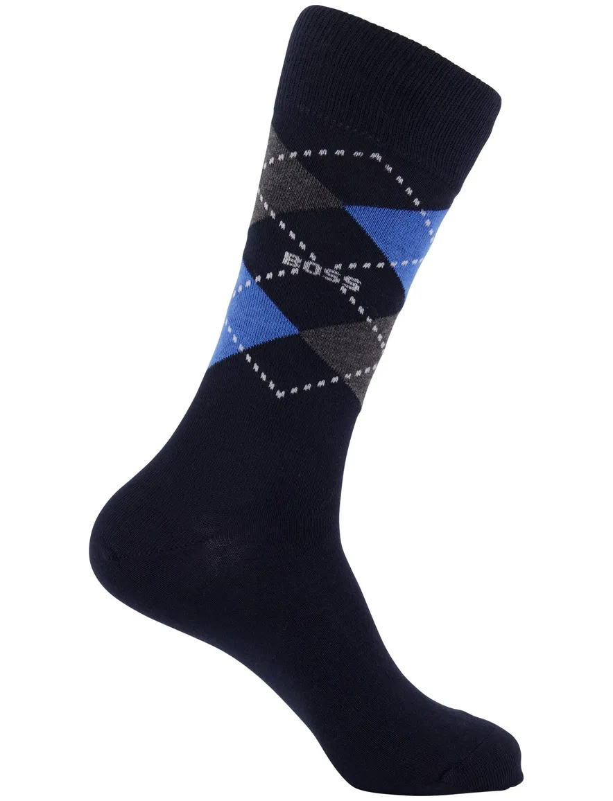 Boss giftbox sokken 6-pack blauw-grijs-mix