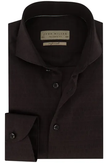 John Miller John Miller zakelijk zwart overhemd Tailored Fit effen katoen