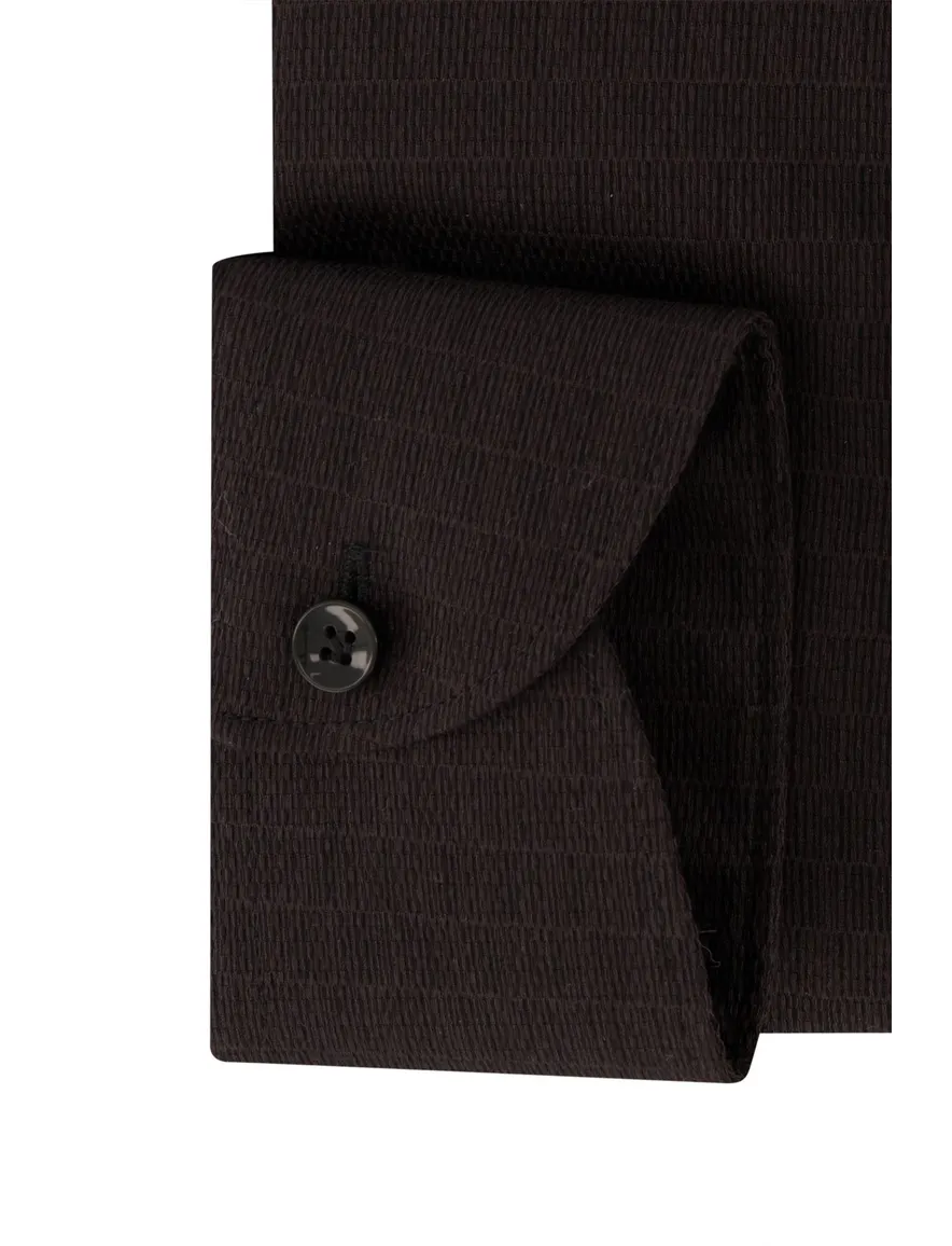 John Miller business overhemd John Miller Tailored Fit normale fit zwart effen katoen