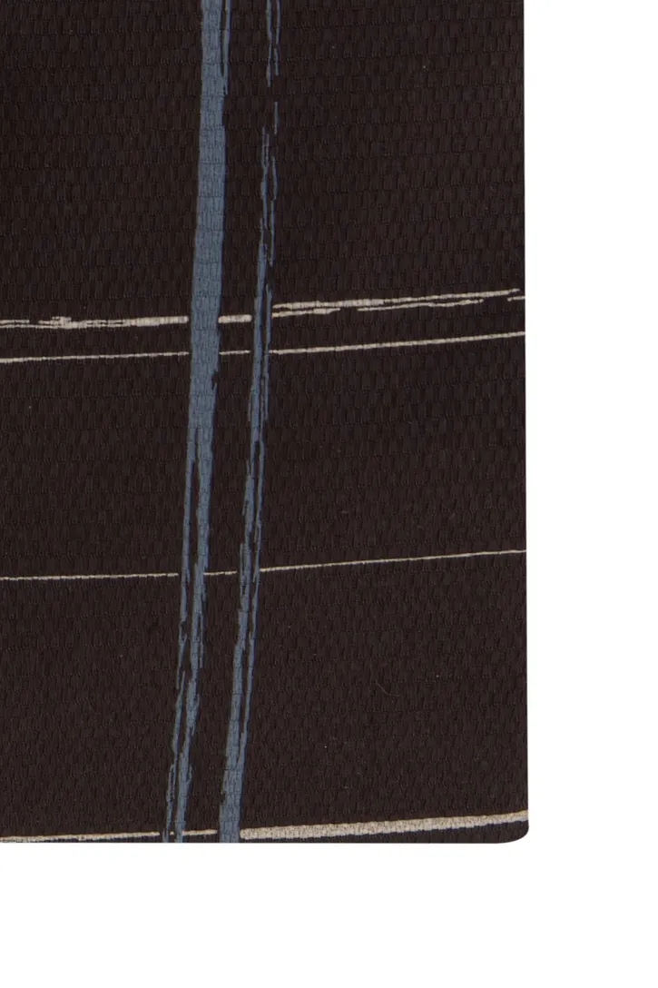 John Miller overhemd mouwlengte 7 John Miller Tailored Fit normale fit bruin geruit katoen