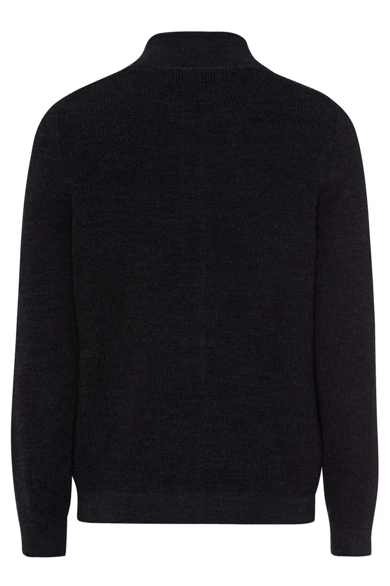 Brax vest grijs rits effen grijs normale fit