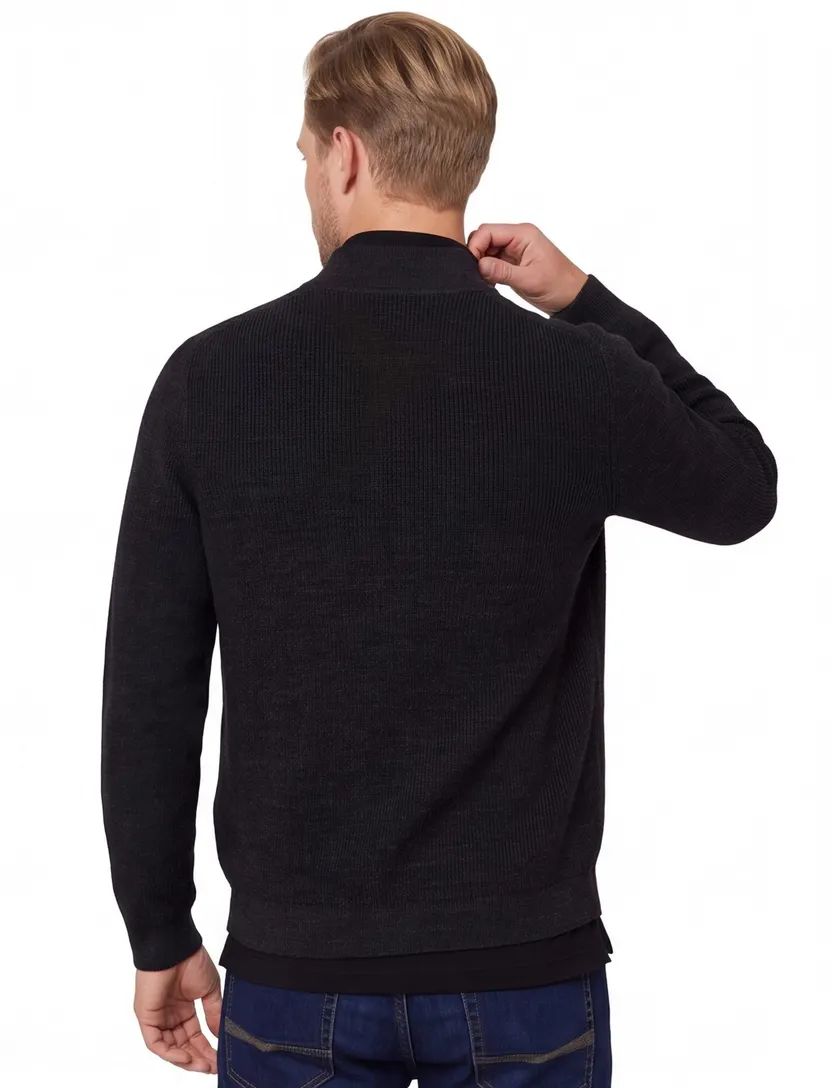 Brax vest effen grijs rits normale fit